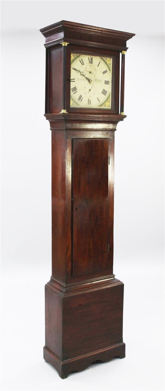 Cometti of Lewes. A George III mahogany cased thirty hour longcase clock, 6ft 7in.